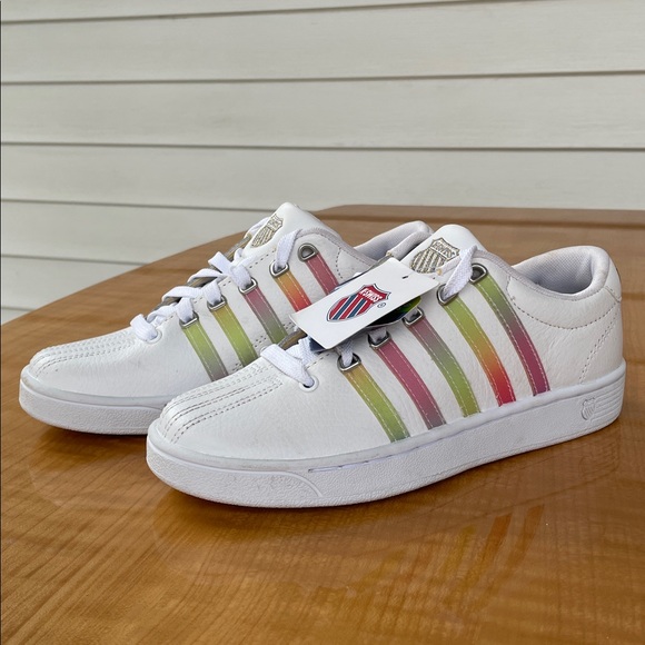 K-Swiss Women’s Tennis Shoes Size 6.5 White Color Striped - Picture 7 of 11